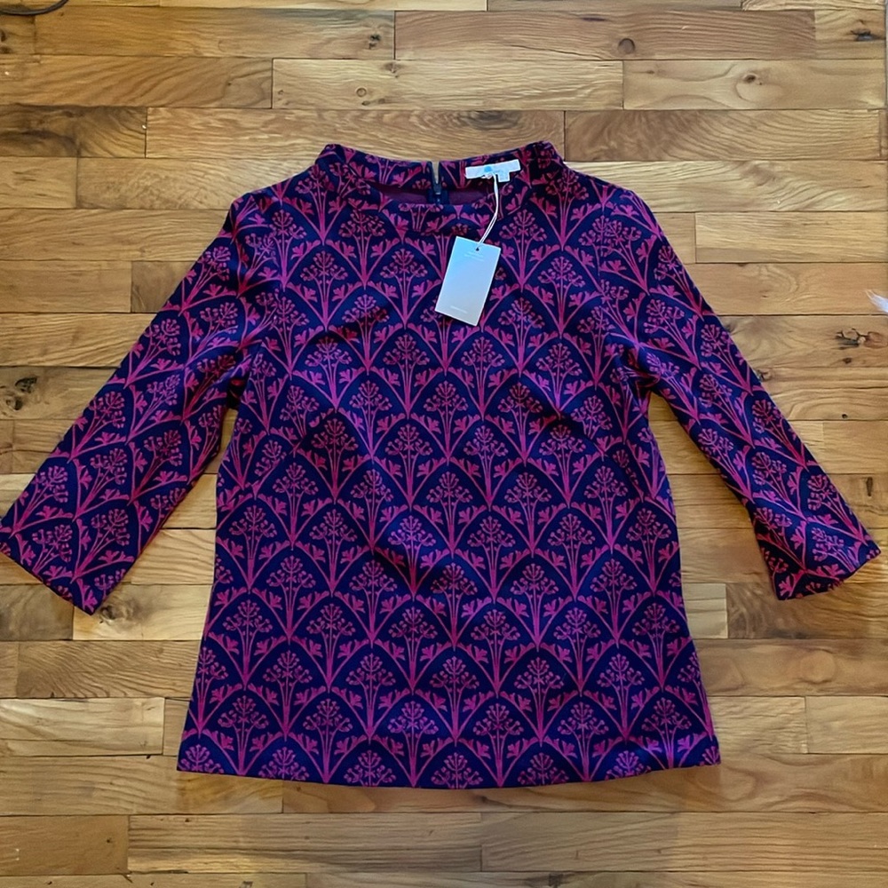 NWT Boden Navy/Pink Blouse Size 12